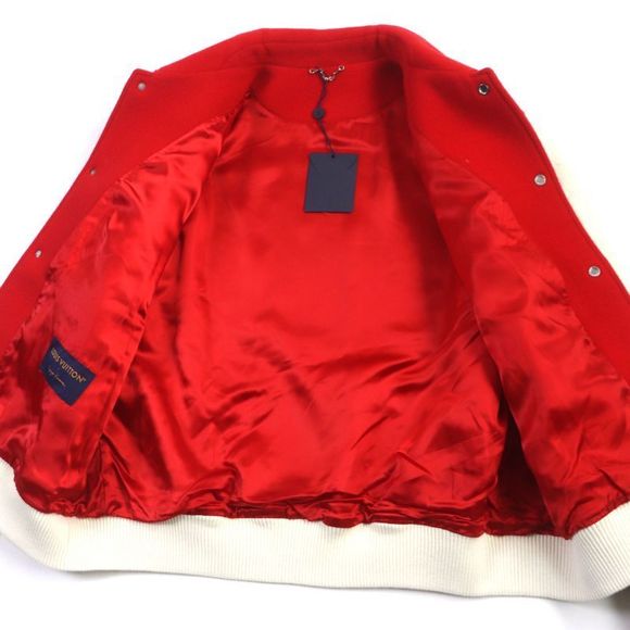 Louis Vuitton Yayoi Kusama 23SS Hol31e Cowhide Wool Embroidered Varsity Jacket - Picture 4 of 14